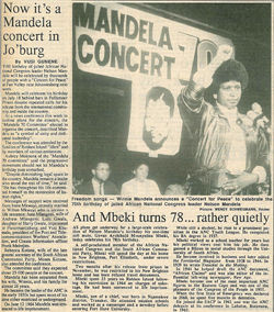 Now it's a Mandela concert in Jo'burg