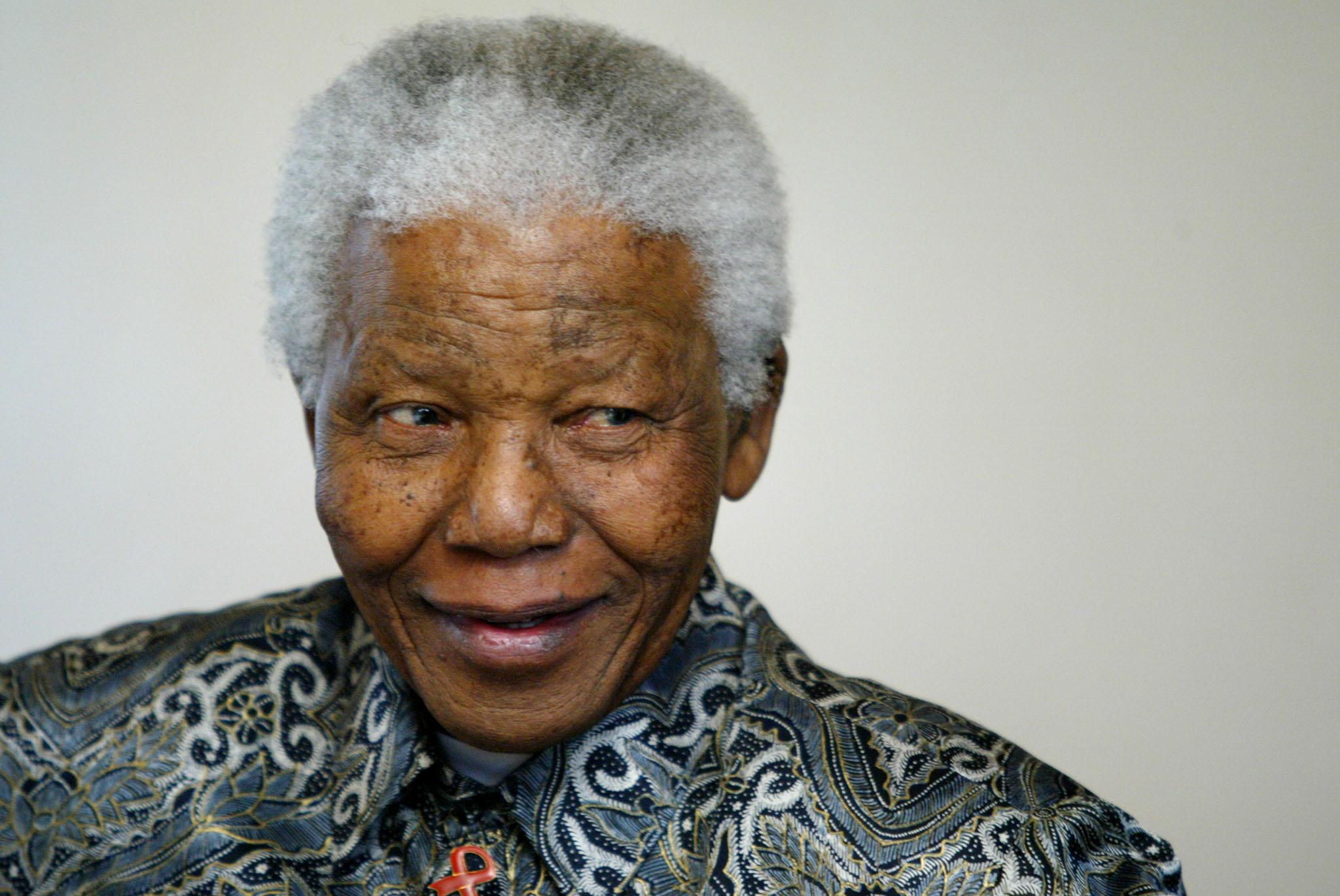 Nelson Mandela at the launch of a new series of comic books on his life on July 14 2005. The launch was part of his 87th birthday celebrations.