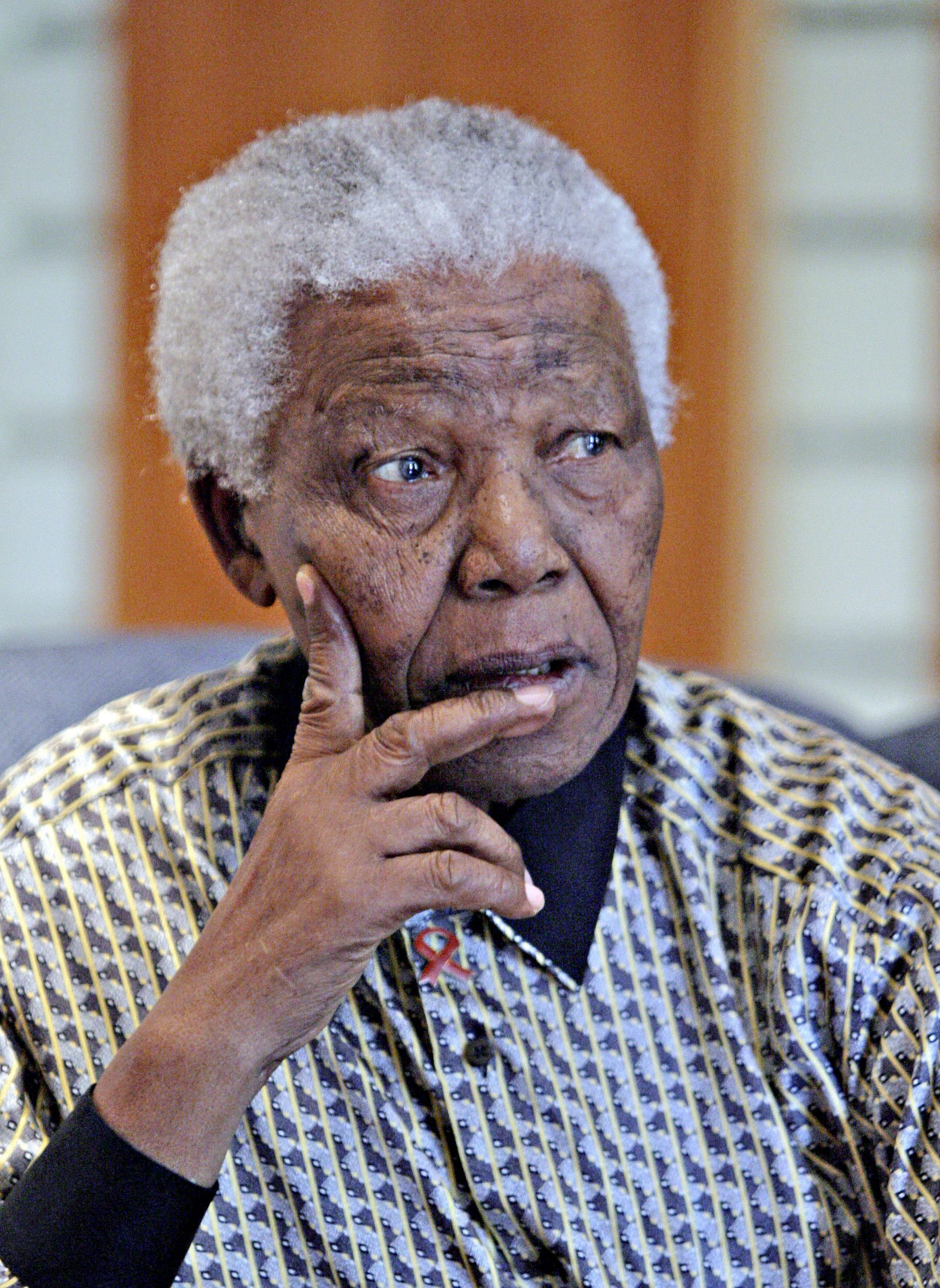 Portrait of former president Nelson Mandela in 2005.